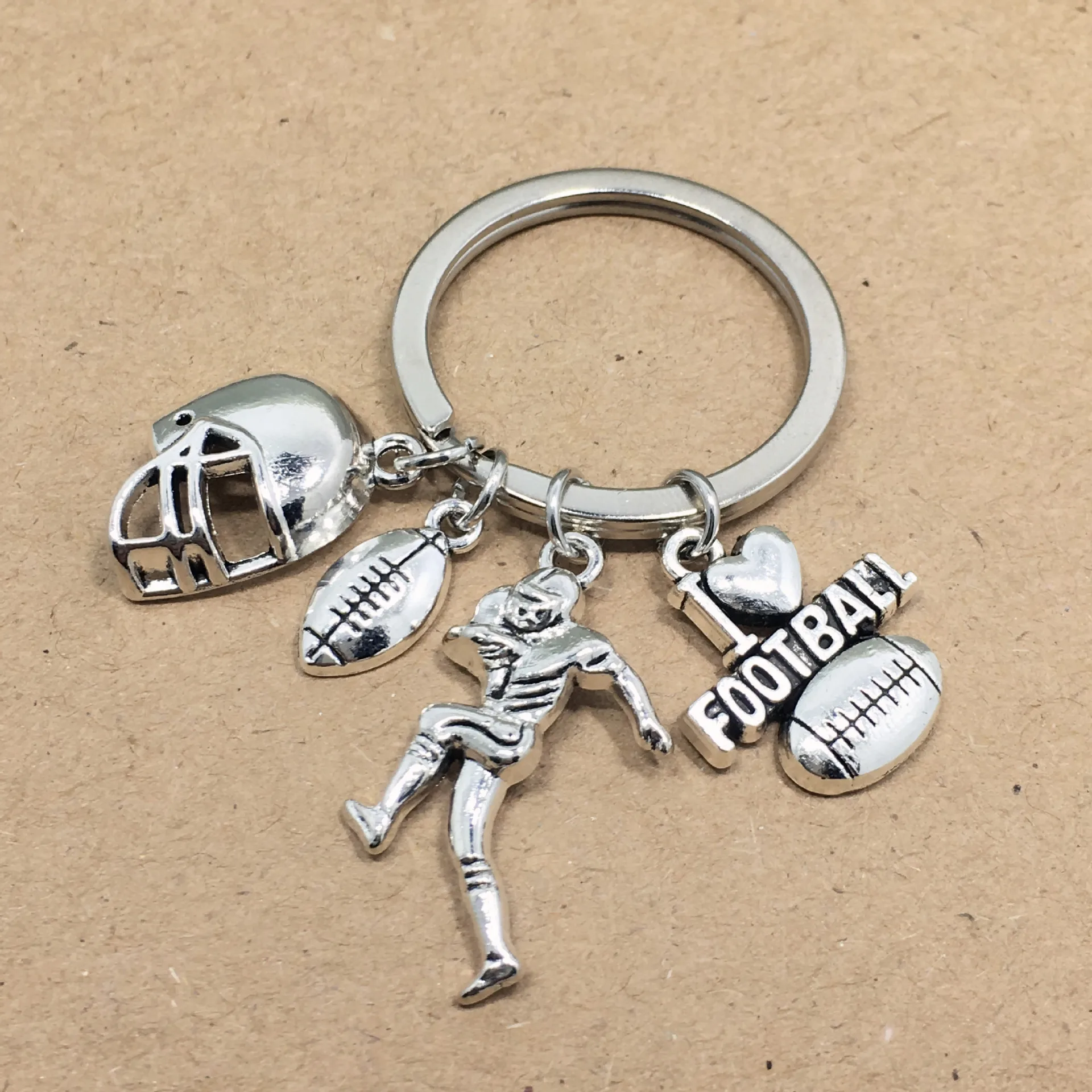 Новые-украшения-брелок-для-ключей-с-надписью-«i-love-football»