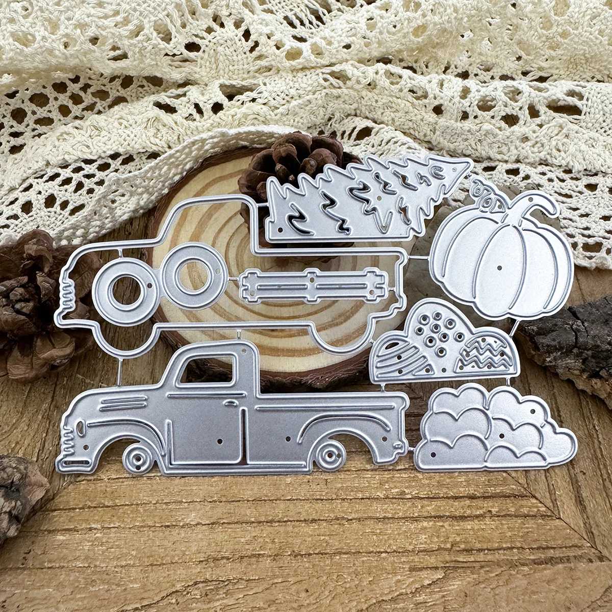 Original Interesting Holidays Layer Truck Metal Cutting Dies Scrapbooking Decorative Embossing DIY Paper Cards