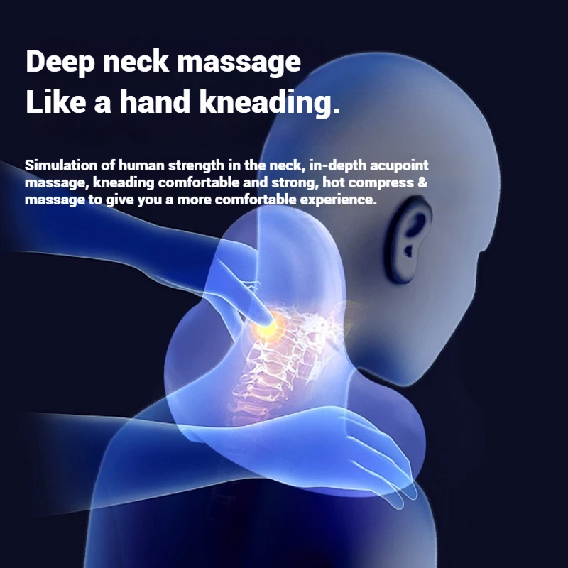 Schlafkissen mit Nackenmassage und Musik, Geräuschunterdrückung |   U-förmiges Nackenstützkissen für Reisen und Zuhause