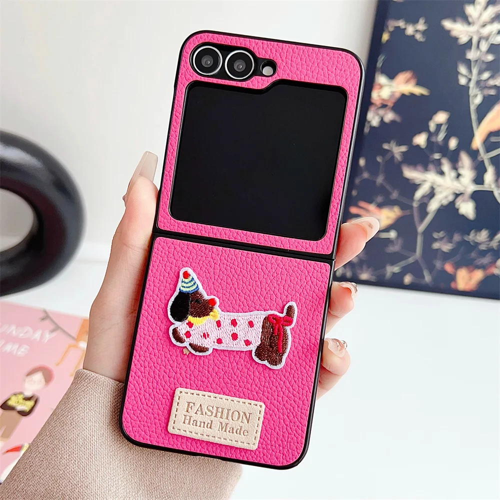 Shockproof Cartoon Leather Phone Case for Samsung for Galaxy Z Flip 7 6 5 4 3 Flip7 Flip6 Flip5 Flip4 Flip3 5G Protective Cover