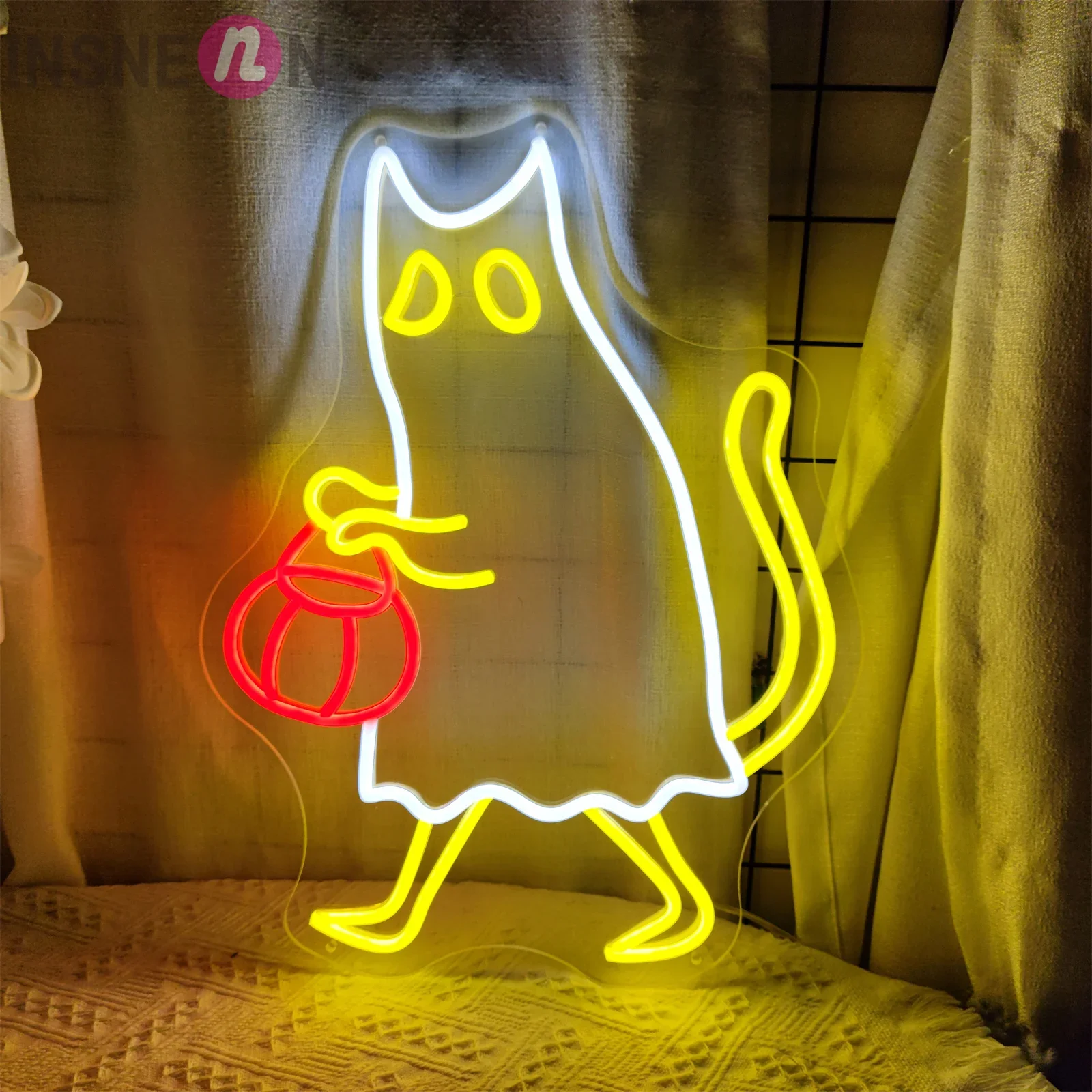 LED Neon Light Sign for Halloween Decoration, Ghost, Cat, Pumpkin, Halloween Gifts