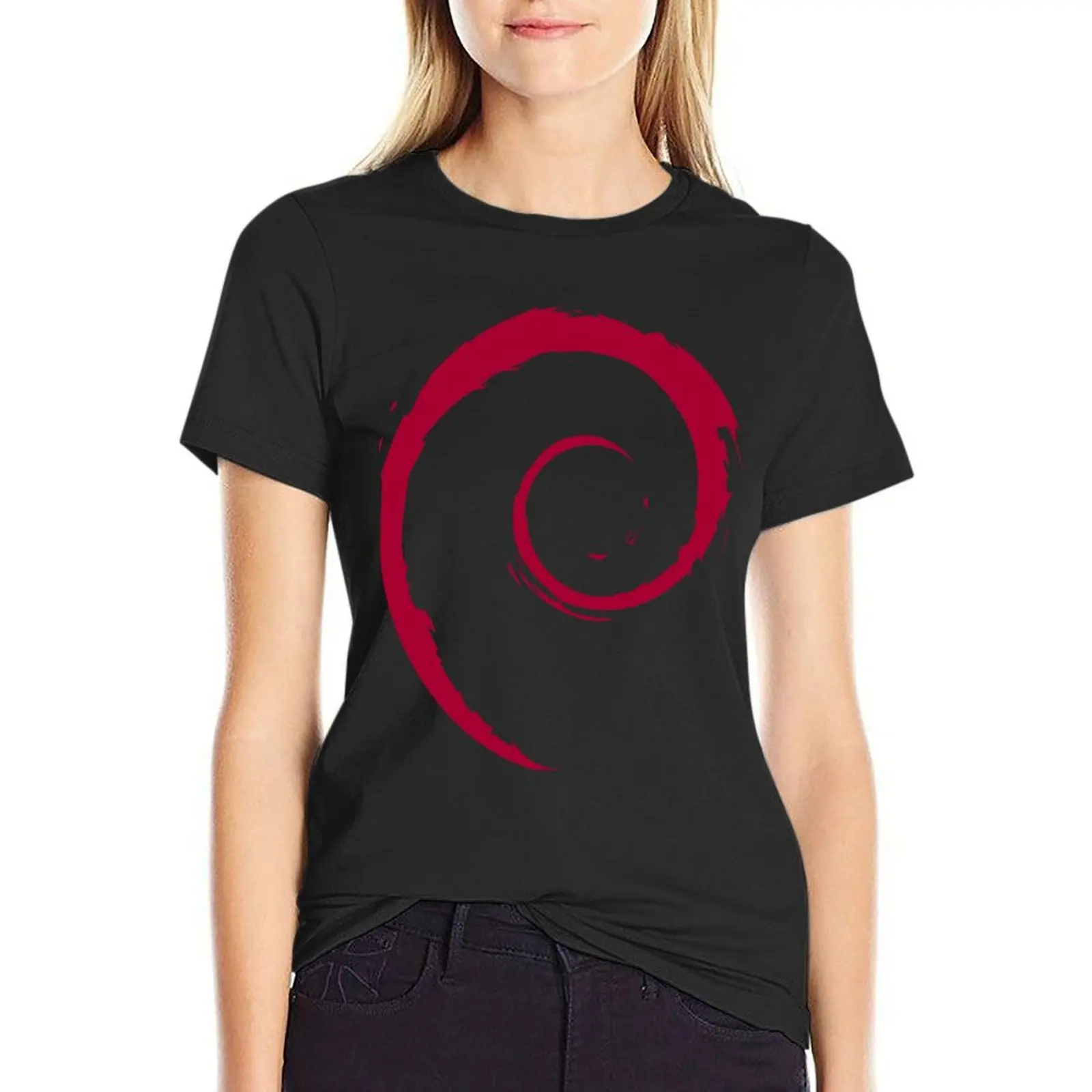 Debian is an operating system and distribution for Free Software. T-Shirt graphics summer top plus size tops Woman fashion