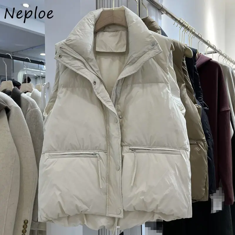 

Neploe Korea Simple Office Lady Down Veste Femme Western Loose Short All-match Vest All-match Warm Hot Sell High Street Outwears