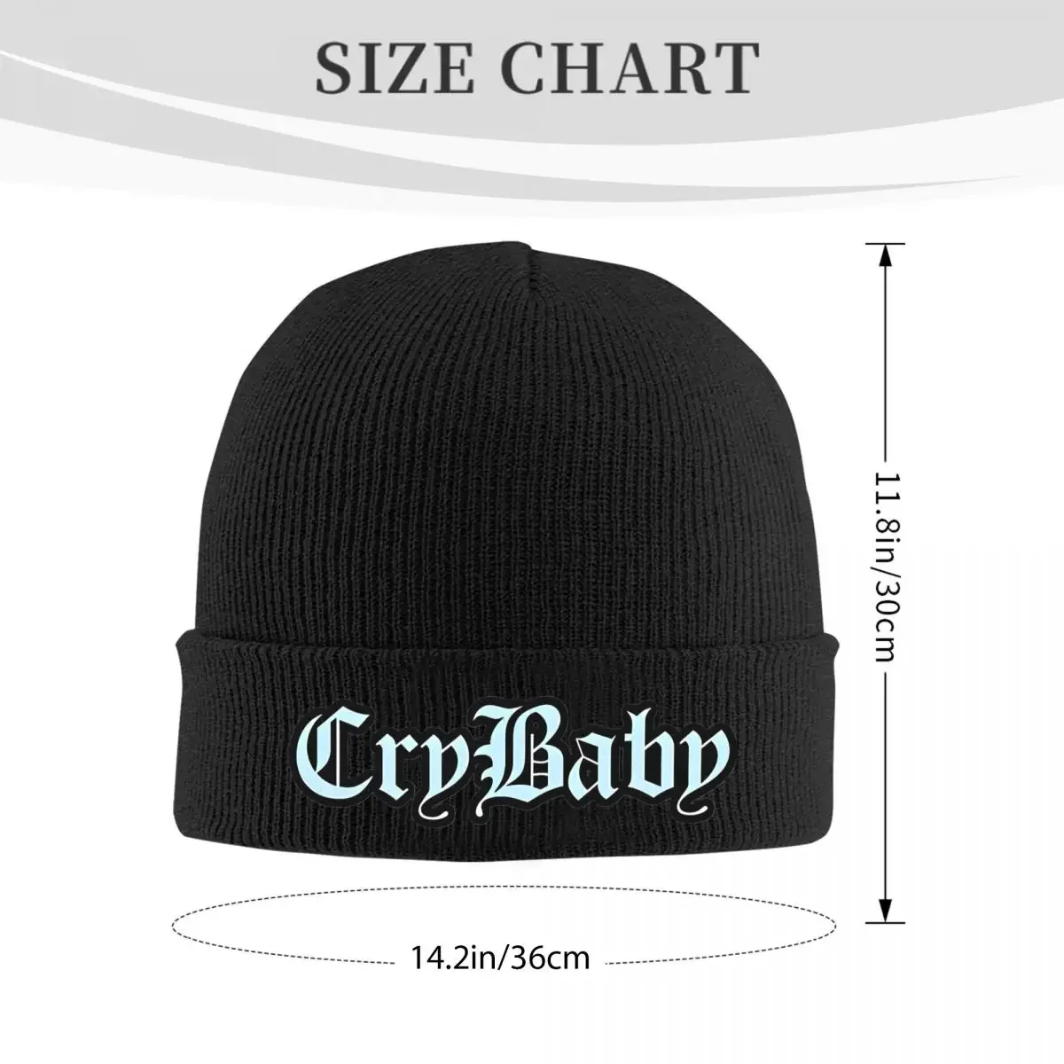 CRYBABY  Blue Knitted Hat for Women Men Skullies Beanies Autumn Winter Hat Lil Peep Aesthetic Warm Cap