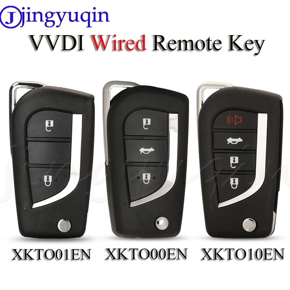 

Jingyuqin 5pcs XKTO01EN XKTO10EN XKTO00EN Universal Wired Remote Control Car Key For Xhorse Vvdi Fit Toyota 2/3/4 Buttons