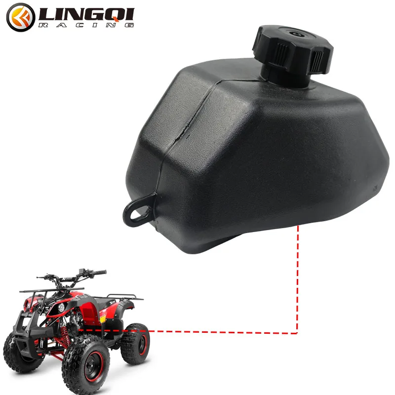 LINGQI RACING Motorcycle Gas Petrol Fuel Tank With Cap Black Plastic Oil Cans Tanks For Mini ATV Quad Off Road Vehicle Parts