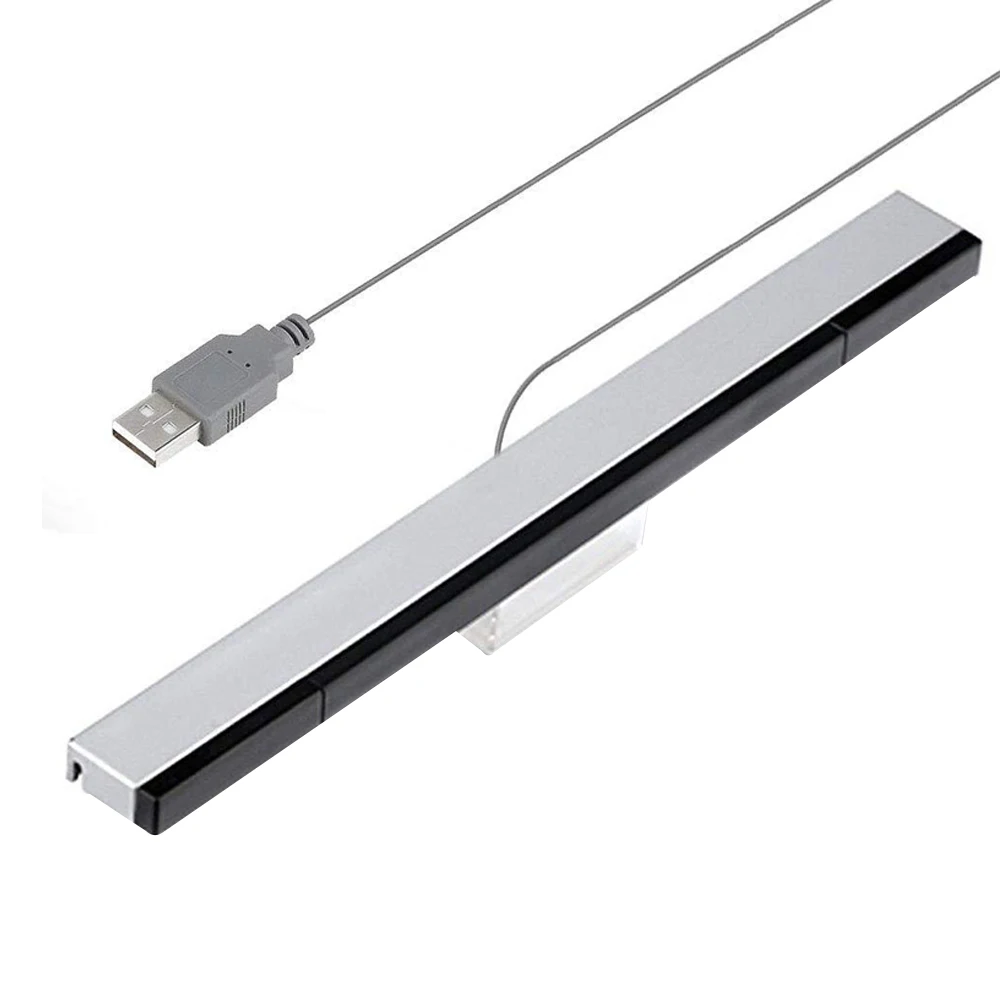 ل وي لعبة فيديو الاستشعار بار السلكية استقبال الأشعة تحت الحمراء IR إشارة راي USB التوصيل استبدال شريط الاستشعار ل Nitendo سوف التحكم عن بعد