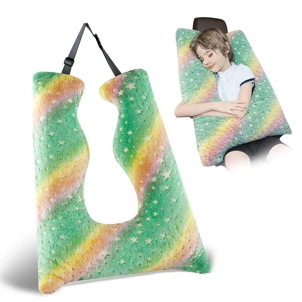 

Car Pillow for Kids Travel Pillow with Adjustable Strap,Children Neck Pillow for Car Headrest to Support Head and Body Road T