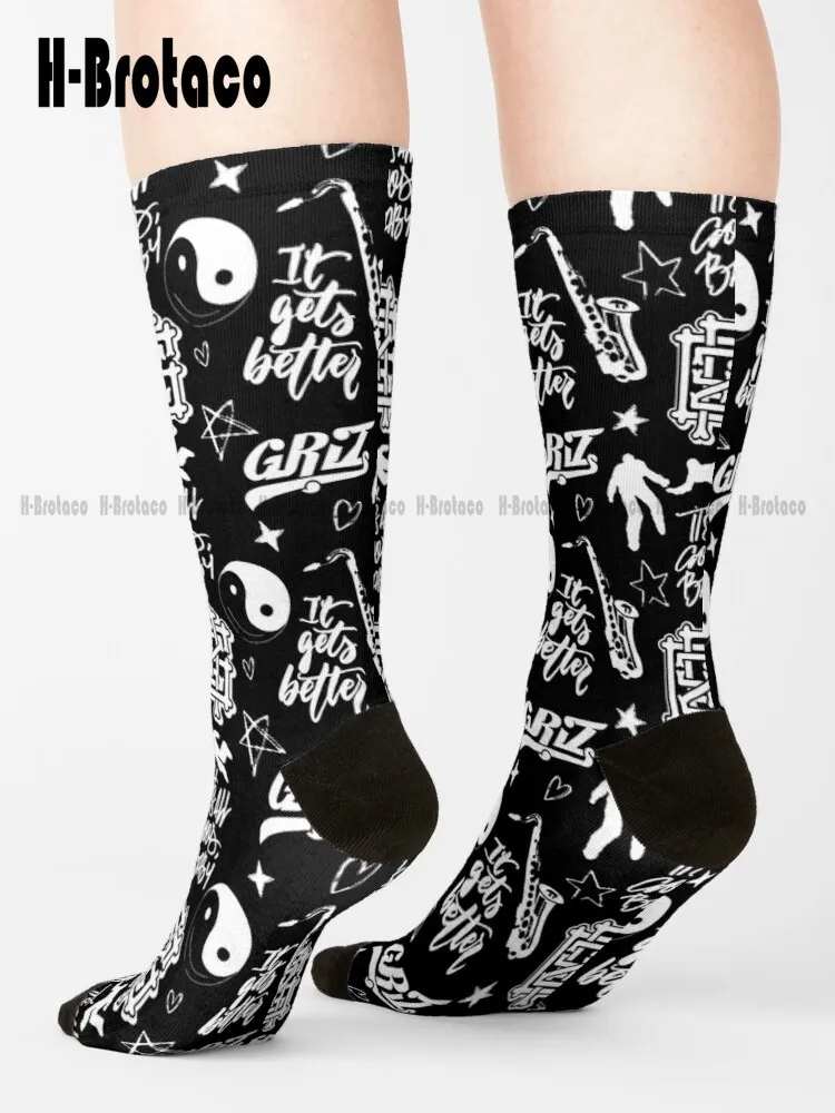 

Griz Pattern Socks Ankle Socks For Women Comfortable Best Girls Sports Custom Gift Harajuku Gd Hip Hop Cartoon Teen Youth Socks