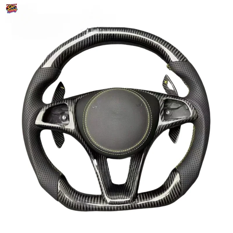 For Benz C180 C200l C260l E300 W205 Sports Flat Bottomed Carbon Fiber Steering Wheel Upgrade Without