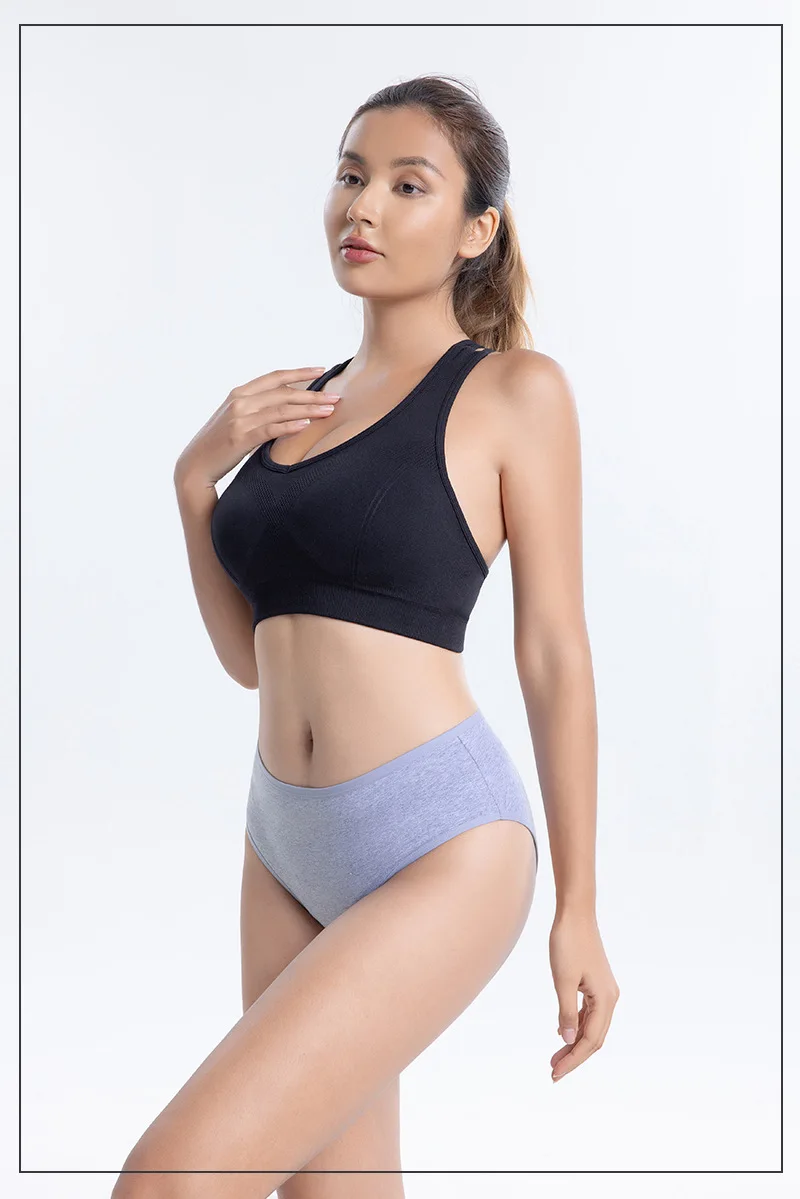 3 Teile/satz Frauen Sexy Nahtlose Baumwolle Höschen Große Größe Unterwäsche Weibliche Unterhose Mädchen 6 Einfarbig Weiche Slip Dessous 8815 – Detail 3
