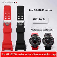 GR-B200 correa de reloj para hombre, rojo, azul y negro, para reloj Casio G-SHOCK, serie GR-B200, correa de silicona de resina resistente al agua, pulsera, herramientas de regalo