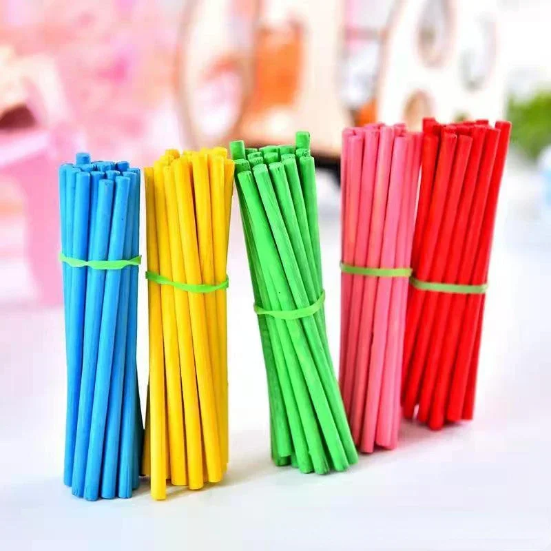 Palos de bambú coloridos para contar matemáticas, 100 piezas, material didáctico Montessori, juguete de aprendizaje de matemáticas para niños en edad preescolar