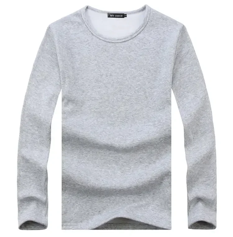 Herbst Winter Herren Thermo-T-Shirt Weiches Samt Dickes Langarm-T-Shirt Herren Schwarz Weiß Slim Fit 5XL T-Shirt Homme – Detail 6