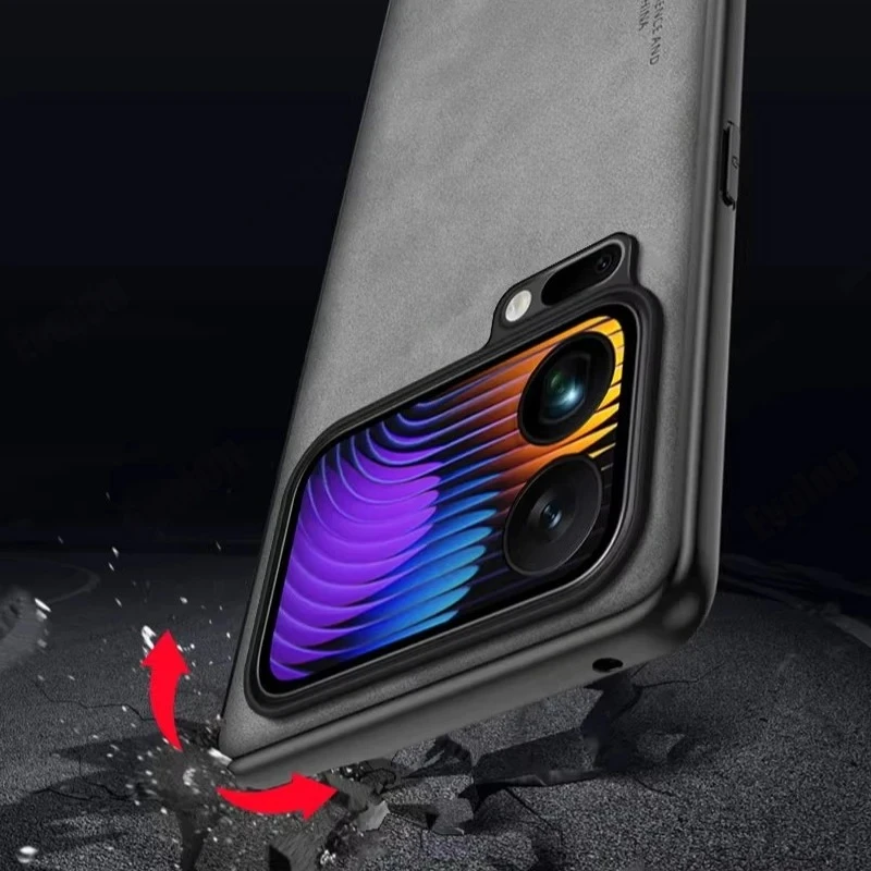 حافظة هاتف رجل الأعمال الفاخرة لهاتف Xiaomi 17 Pro Max 15T 14T Pro 5G من جلد الغنم غطاء خلفي شامل للعدسات