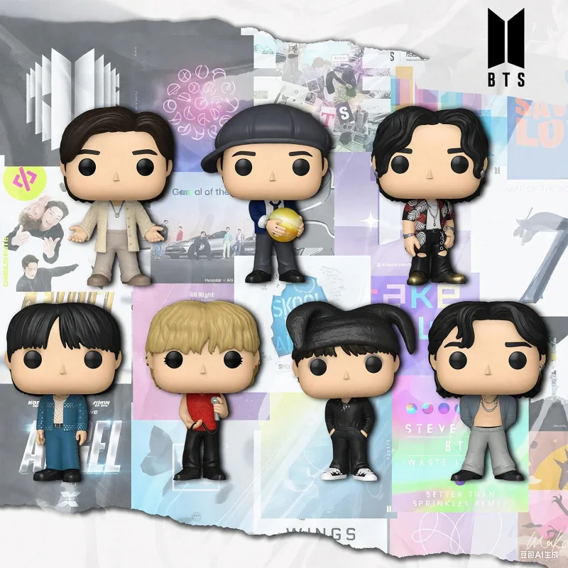 BTS Bangtan Boys figura Jung Kook Jimin V Jin Funko Pop figura de vinilo muñeca de moda figura de escritorio juguetes de modelos coleccionables regalo de seguidor