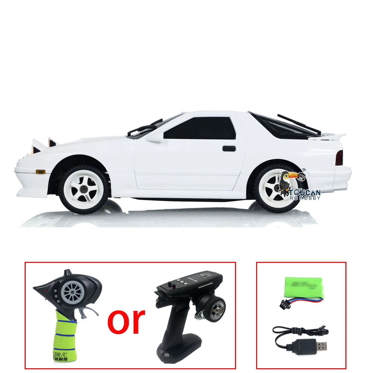 RTR #LDRC 1/18 RX7 RC Racing Car RWD Gyroscope Wireless Control Drift Vehicles LD1802 with Motor Servo ESC Light System