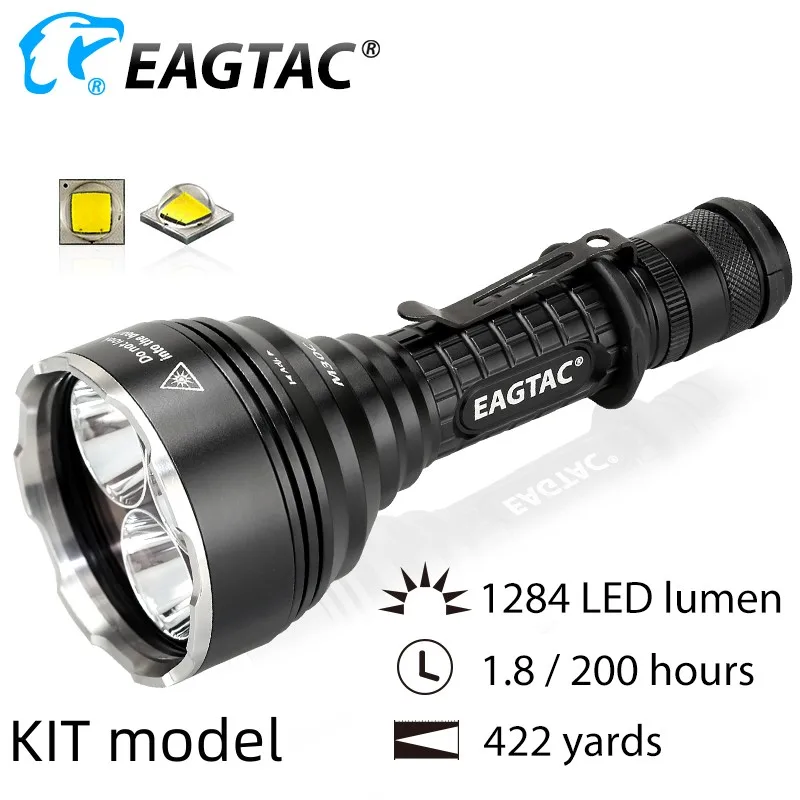 EAGTAC M30LC2C Triple LED Flashlight Green Red 395nm 365nm UV XPG2 6500K Nichia219B 4500K 5700K 18650 Battery Torch For Hunting