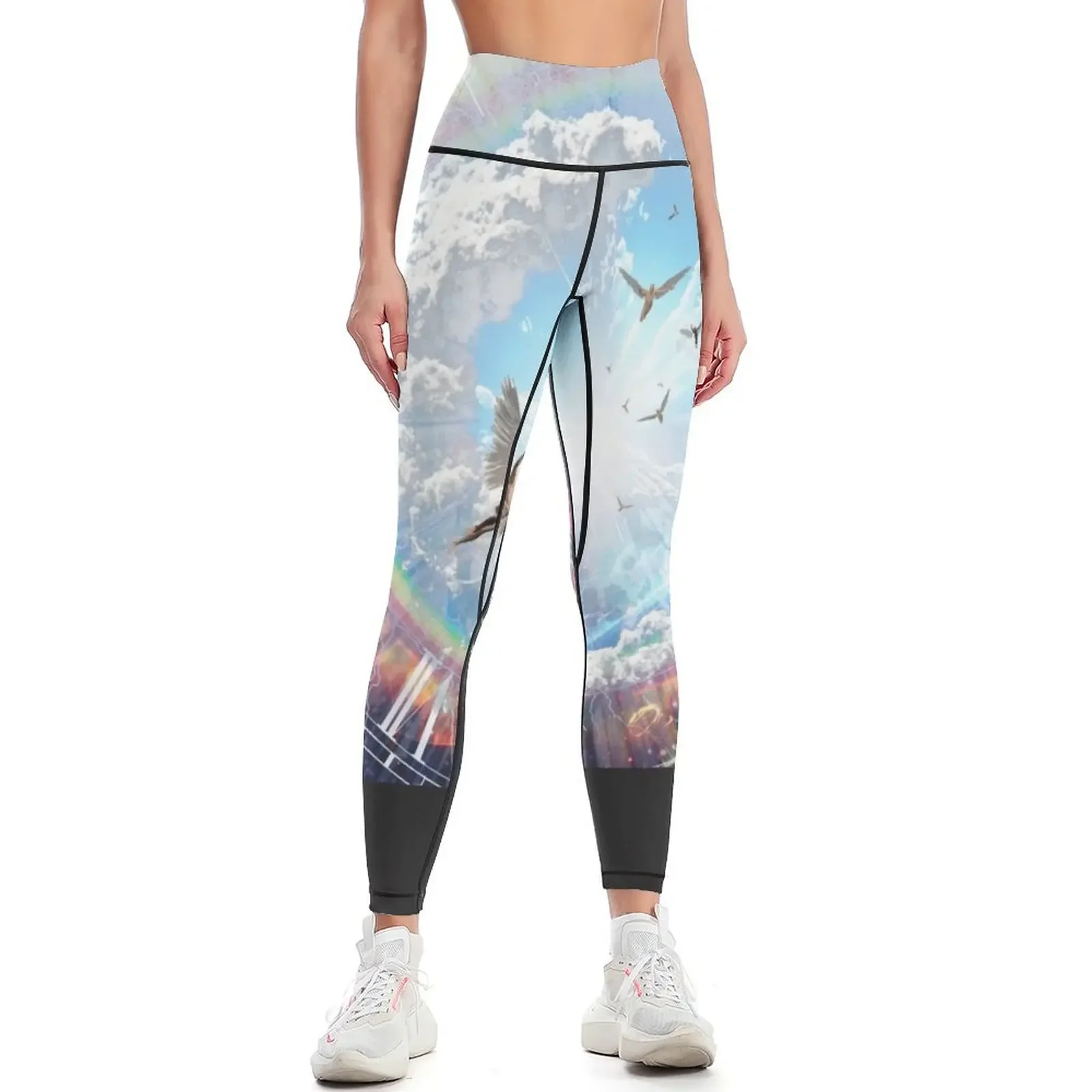 

Angels in the sky in 3d Leggings Women's pants Women sportwear sports for gym push up tights for Womens Leggings