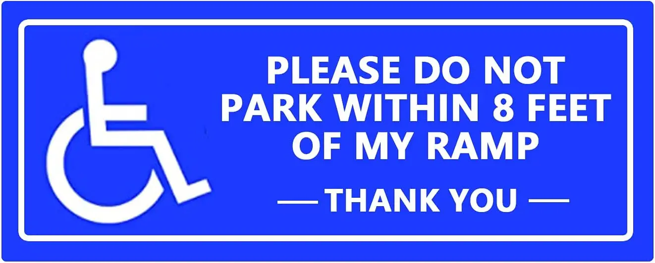 

Top label Handicap Wheelchair Parking Sign Stickers,Please Do Not Park Within 8 feet,10x4 Inch,6 Pcs Per Pack