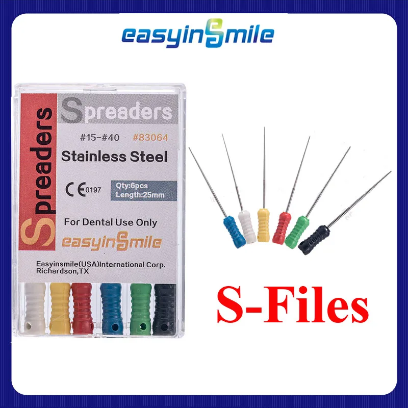

60Pcs Dental Endo Root Canal Files Spreader S Files Endodontic Stainless #15-#40 Dentist Tool Easyinsmile
