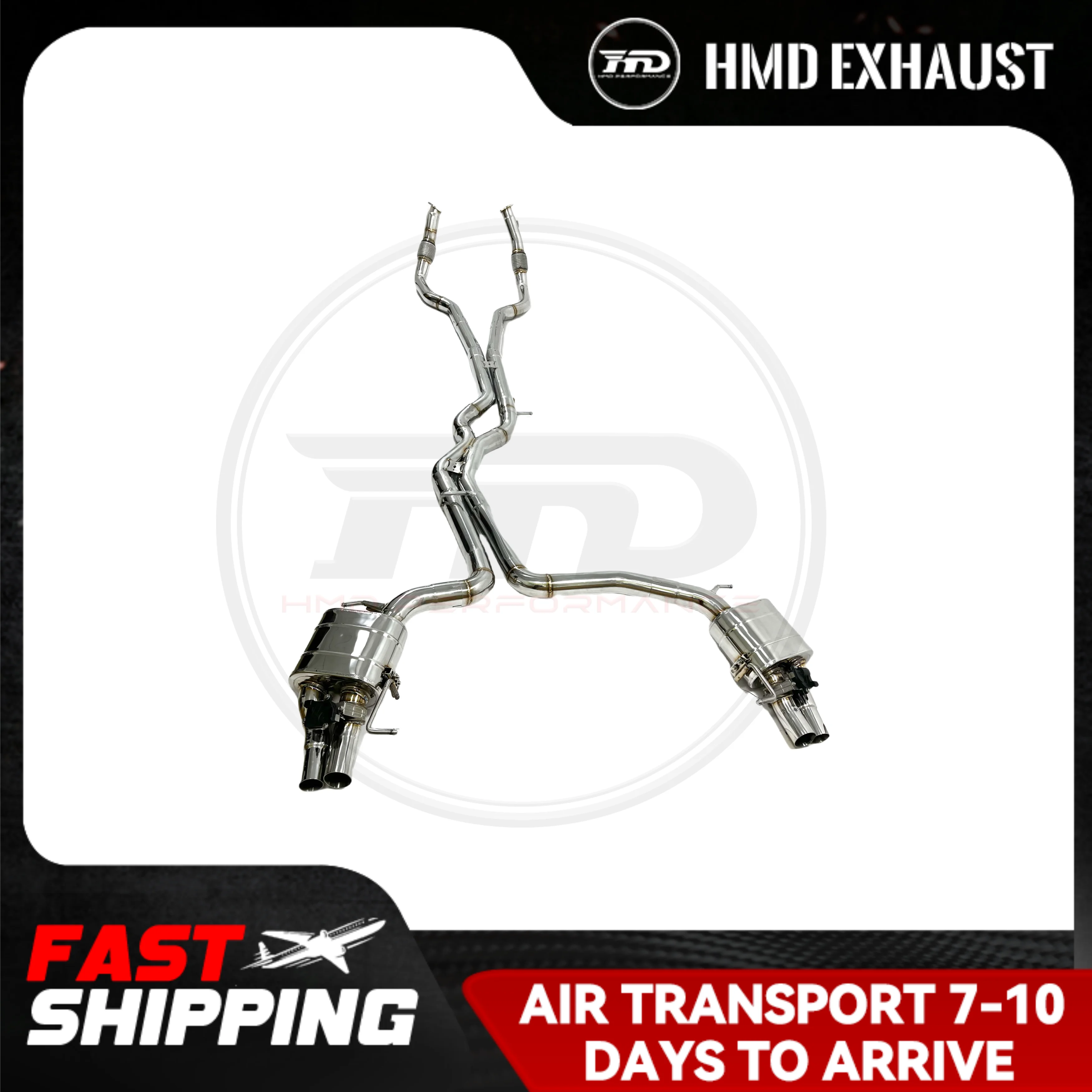 

HMD Stainless Steel Exhaust System High Flow Performance Catback For AUDI RS6 C8 Racing Pipe With Remote Control Resonant Tube