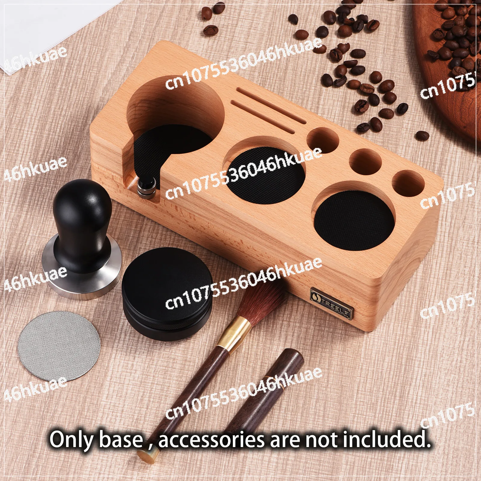 

Walnut Beech Storage Matching Handle Cloth Filling Vintage Bottomless Coffee Powder Base Eco-Friendly Aluminium Coffee Machine