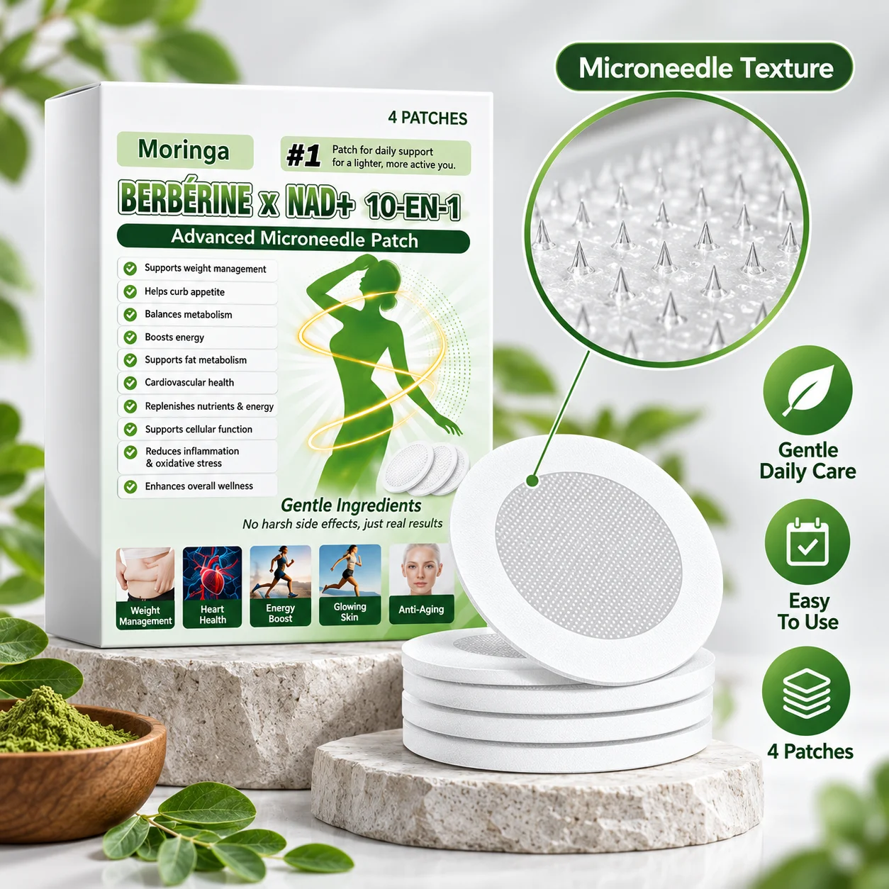 Body Shaping Micro Needle Patch External Use Skin Sticker with Compact Design for Daily Abdomen, Waist and Personal Care Routine
