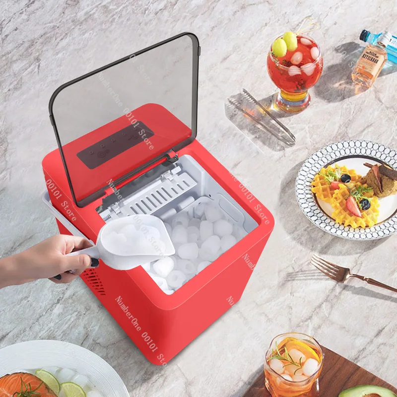 

Color box, automatic cleaning ice machine household mini ice cube machine low power small portable dormitory