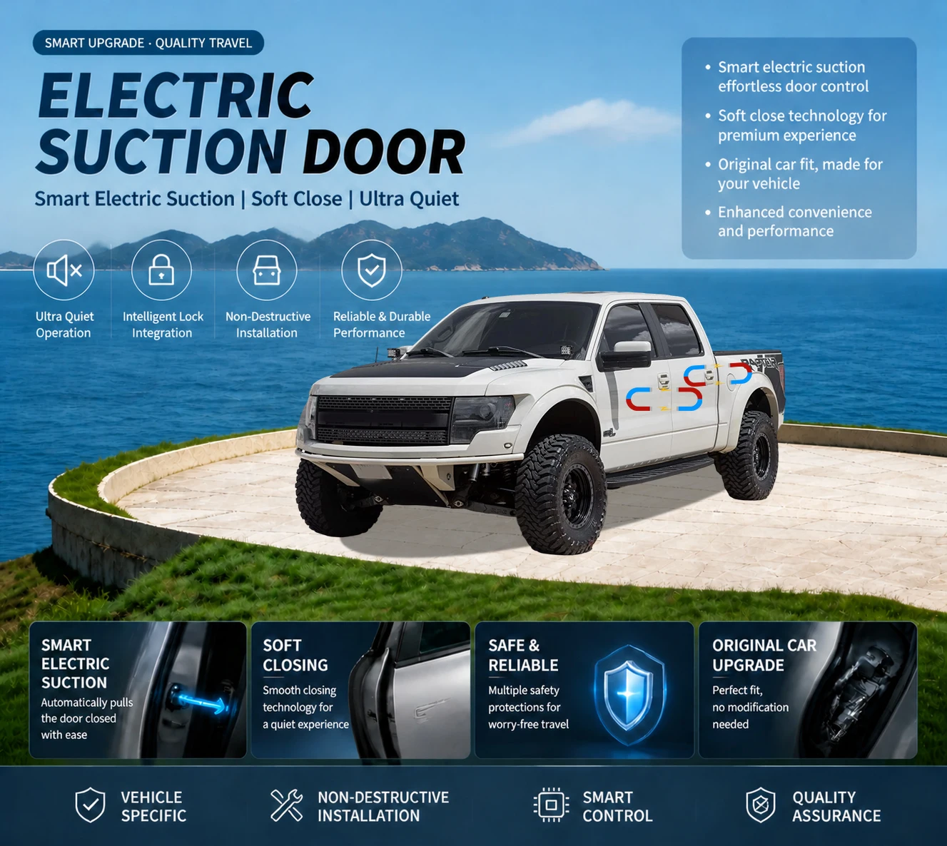 

Car Specific Car Modification Auto Suction Soft Close Door Modification Parts & Accessories For Ford F-150 Raptor SVT Raptor
