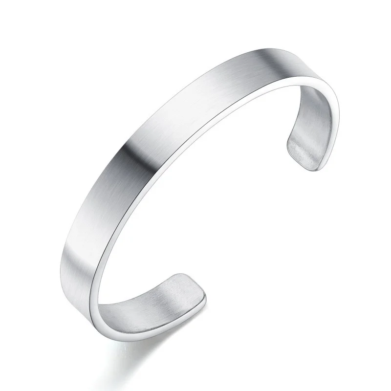 

Fashion Jewelry Titanium Steel Bracelets For Men Matte Texture Open Bracelet Simple Trend Wrist Jewelry