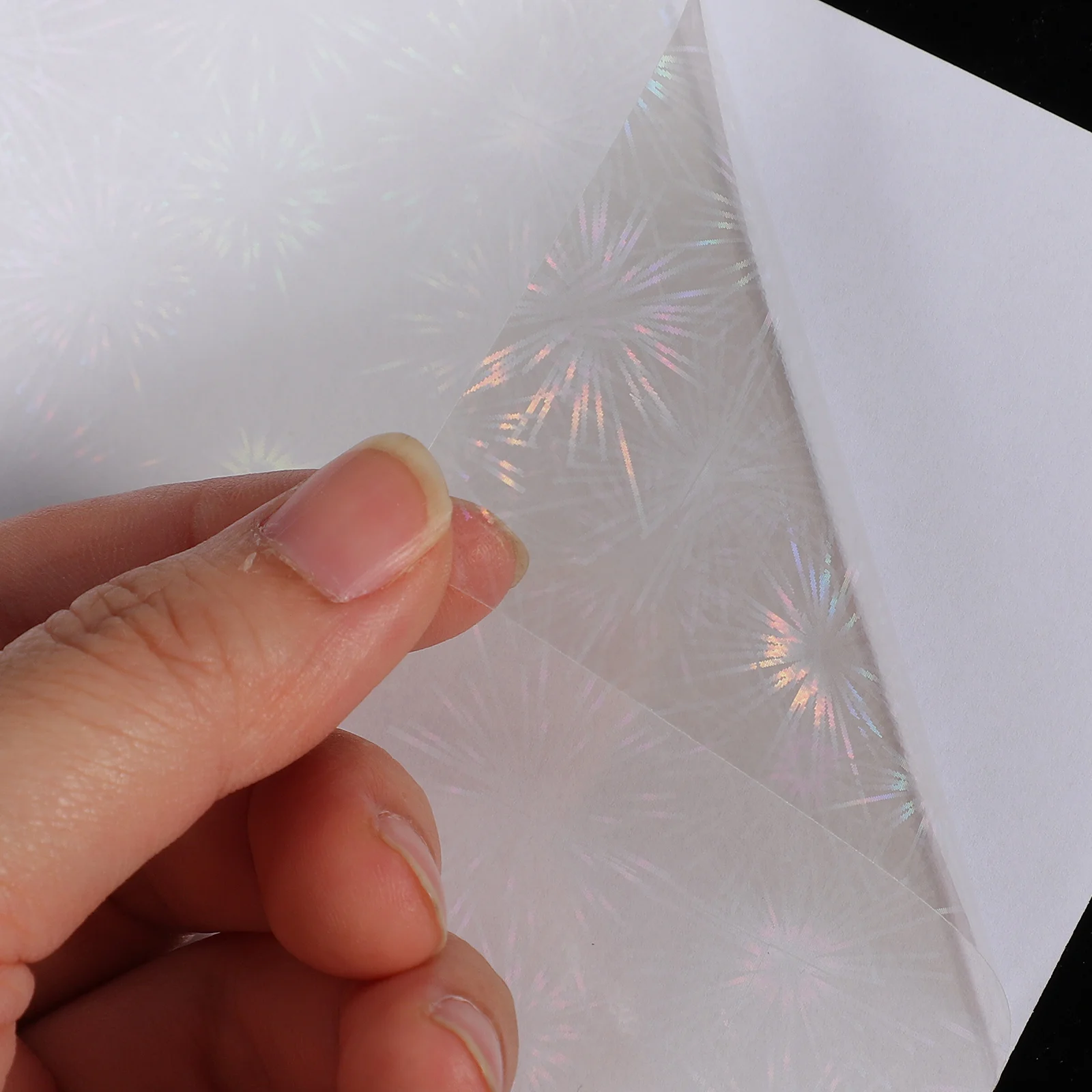 

30Pcs Holographic Transparent Laminate Sheets Self Adhesive Film Large PVC Sticker Paper for DIY Decoration Car Windows