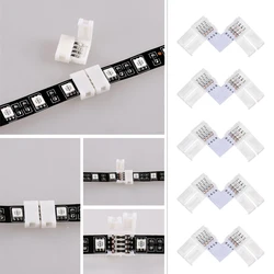 5/10 sztuk 2 4 Pin 8/10MM T L I kształt złącze taśmy LED dla RGB 2835 5050 5730 LED pasek PCB bez lutowania złącze narożne taśmy