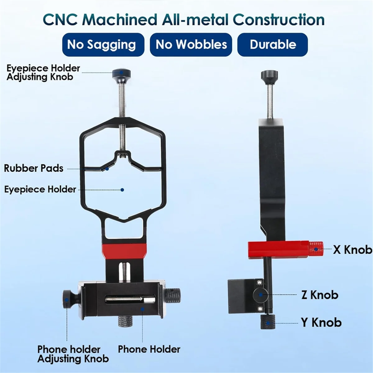 Universal Digiscoping Adapter Phone to Telescope 3-Axis Holder Mount for Binocular Monocular Microscope Phone Camera HOT