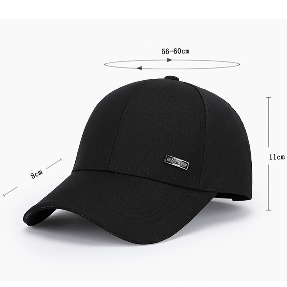 FS 2024 Black Khaki Mature Men Hats Summer Baseball Cap For Women Outdoor Sports Golf Hat Cotton Travel Sunshade Face Caps Bone