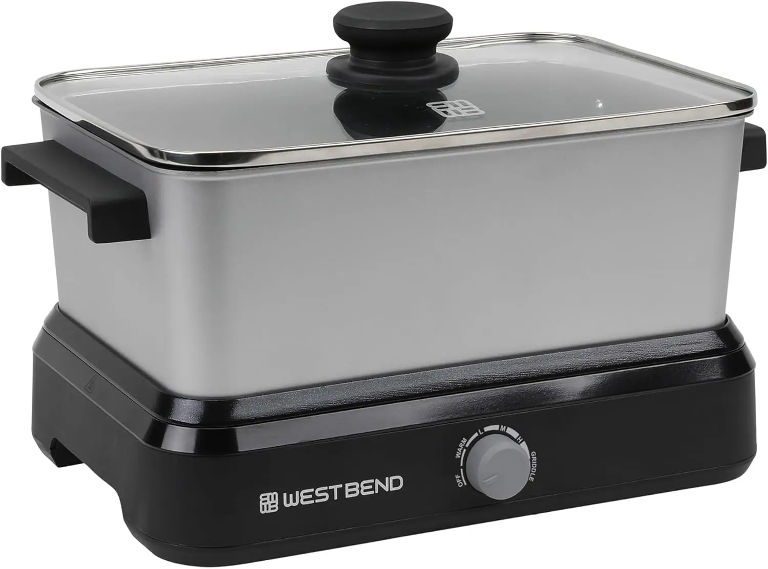 

5-Quart Large Capacity Non-Stick Slow Cooker with Variable Temperature Base, Travel Lid, and Storage Bag, Oven-Safe Cooking