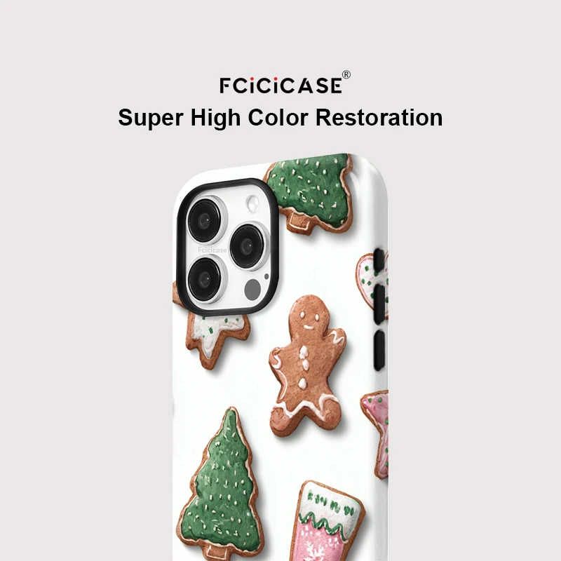 Fcicicase Phone Case For iPhone 17 Air 14 15 Plus 16 Pro Max 13 12 11 For Magsafe Magnetic Christmas Socks Tree Pattern Cover