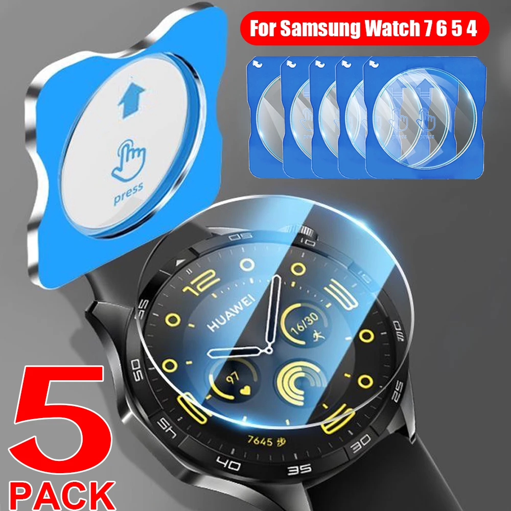 1-5Pack Easy to Install Tempered Glasss for Samsung Galaxy Watch 7 6 5 4 Classic 40/44mm 7Ultra 47mm Screen Protector Protective