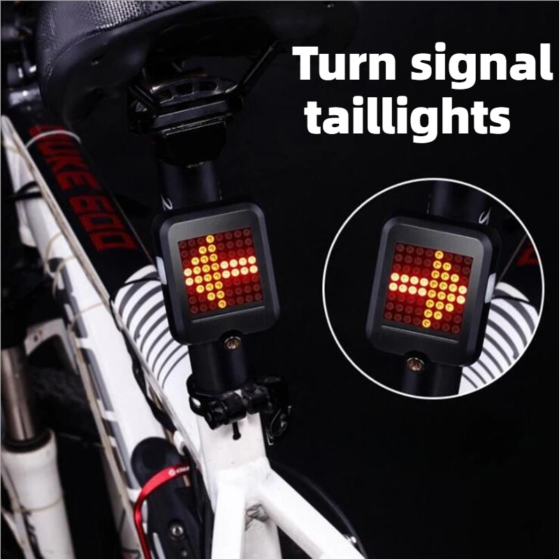 

USB Rechargeable Bike Tail Light, Smart Bicycle Turn Signal Lights, Portable Brake Light Warning Light Fits on Any Road Bikes