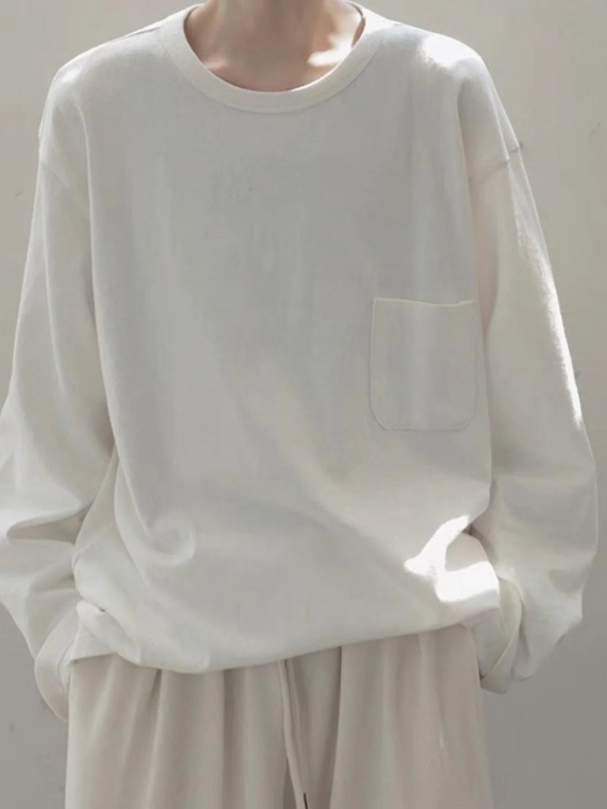 

Мужская футболка свободного кроя с круглым вырезом, осенне-зимняя, плотная, модная, базовая, повседневная, из полиэстера...