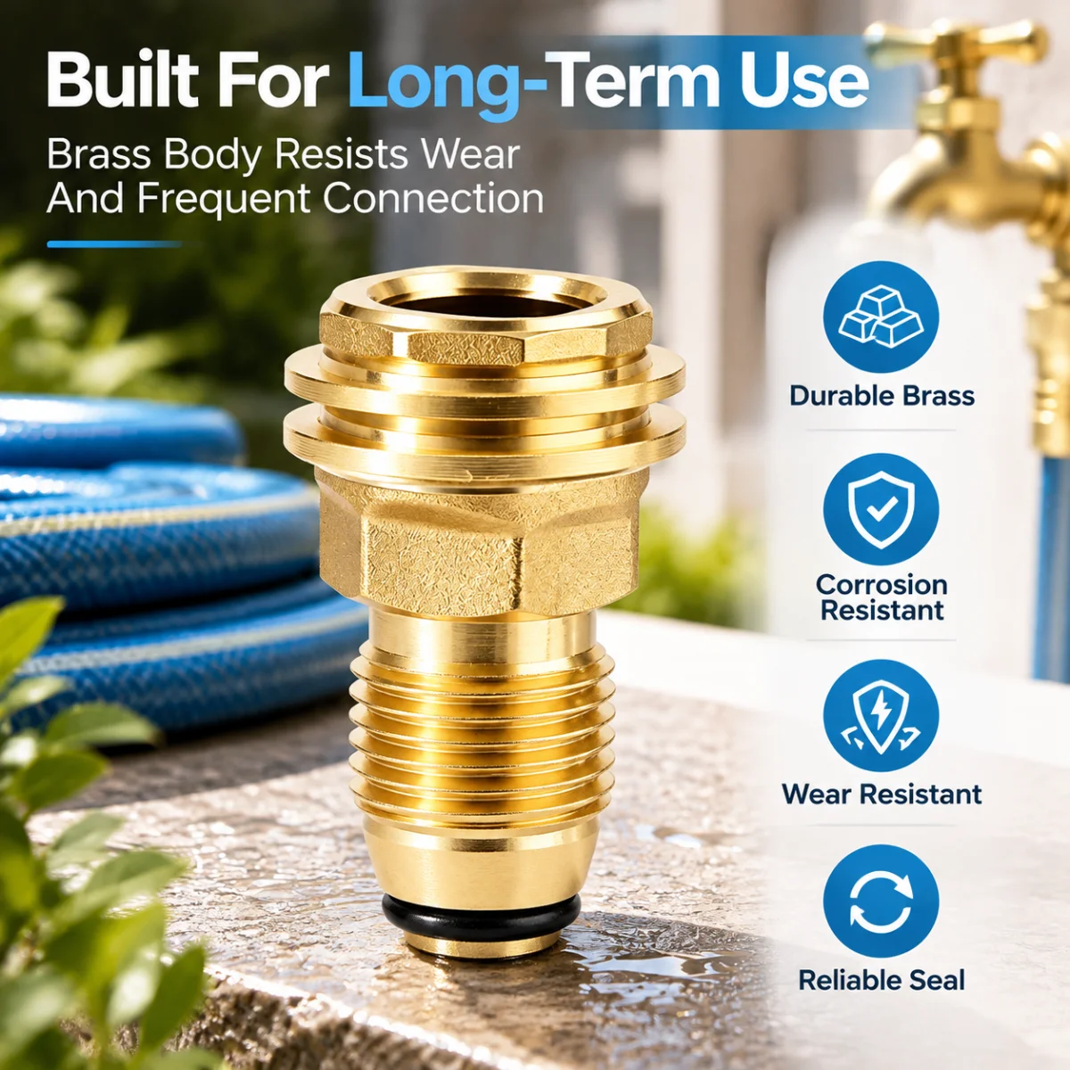 Propan-Messingarmaturen-Adapter wandelt LP-POL-Dienstventil in QCC1-Typ1-Schlauch um, Propan-Messingarmaturen