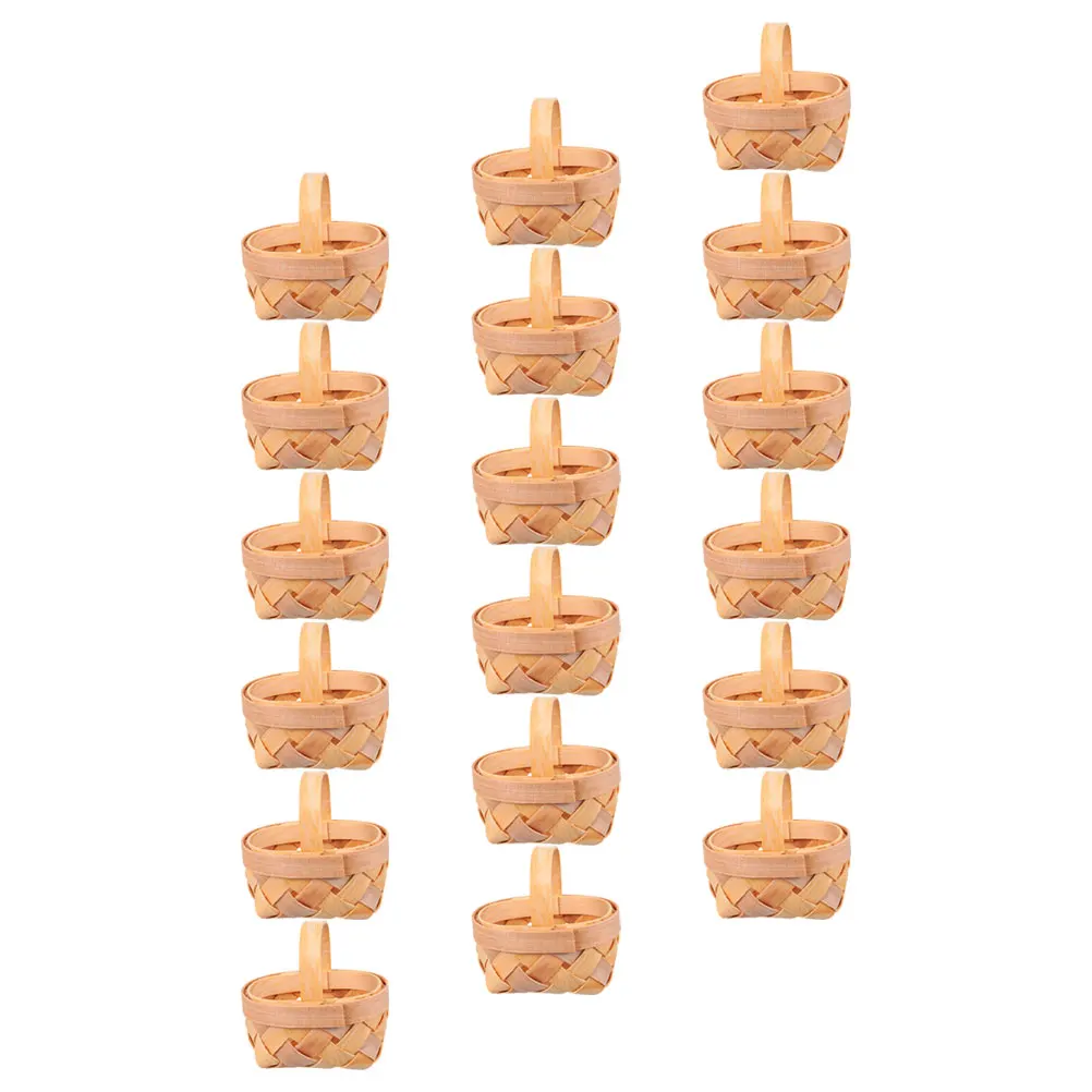 

18pcs Mini Wooden Baskets 6 5x5x3 5cm Handwoven Storage Basket Party Favors Candy Packaging Box Decorative Woven Toy Knitting