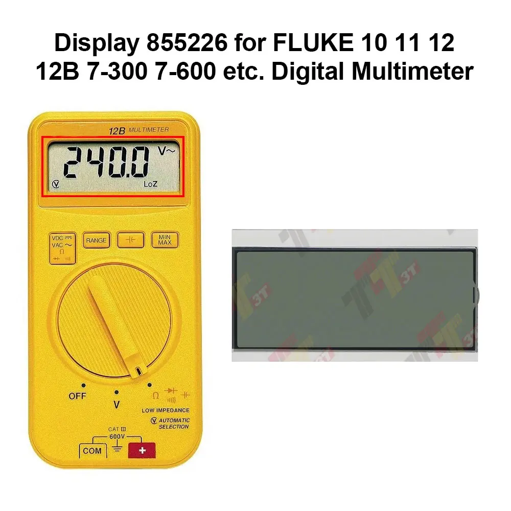 Display 855226 for FLUKE 10 11 12 12B 7-300 7-600 etc. Digital Multimeter