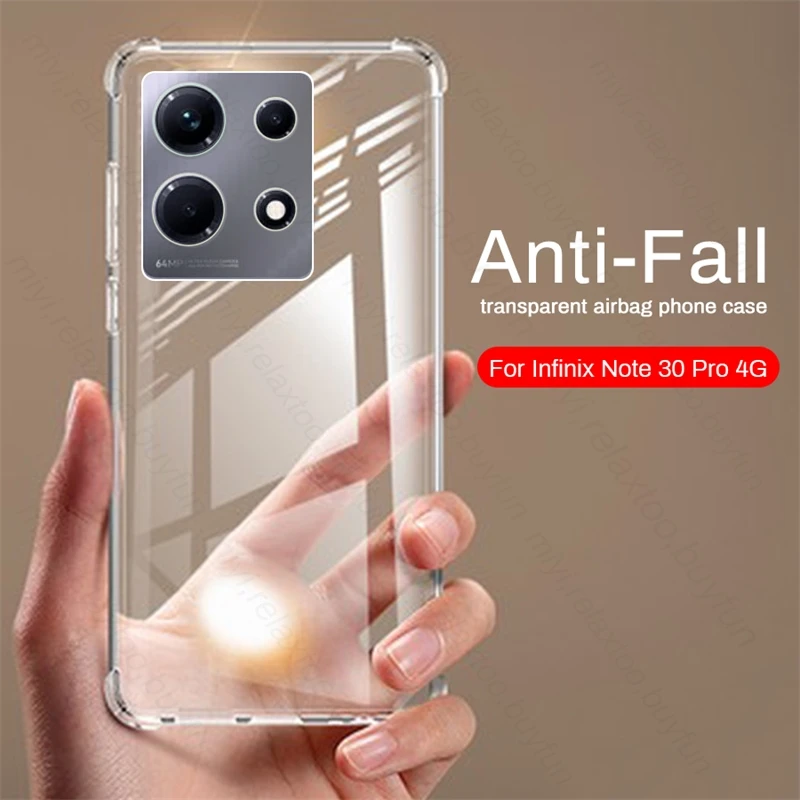 Infini Not 30 4G Case Transparent Airbags Anti-Fall Protect Fundas For Infinix Note 30 Note30 Pro 4G Soft TPU Shockproof Coque