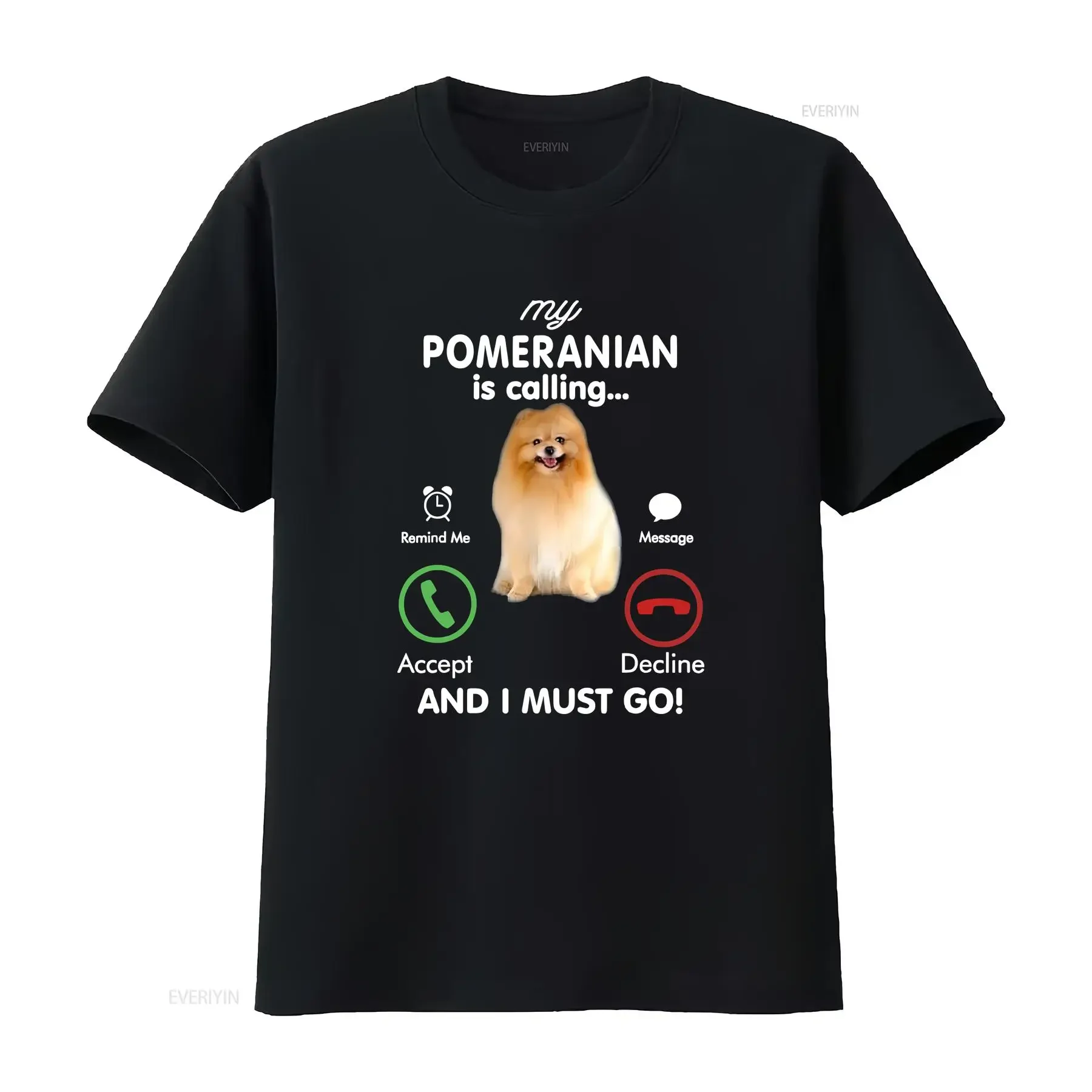 My Pomeranian is Calling Funny Pom Mom Birthday T Shirt vintage Washed designer clothes homme Comfortable Breathable Stretched