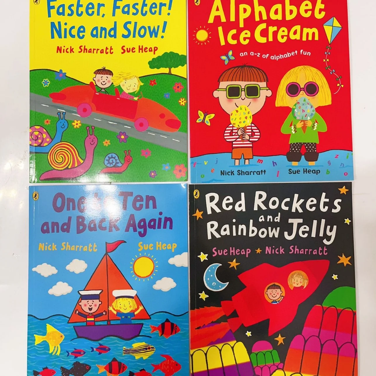 

Nick Sharratt Sue Heap Мороженое Алфавит Цветной номер Антонимы Книга с картинками 4 тома