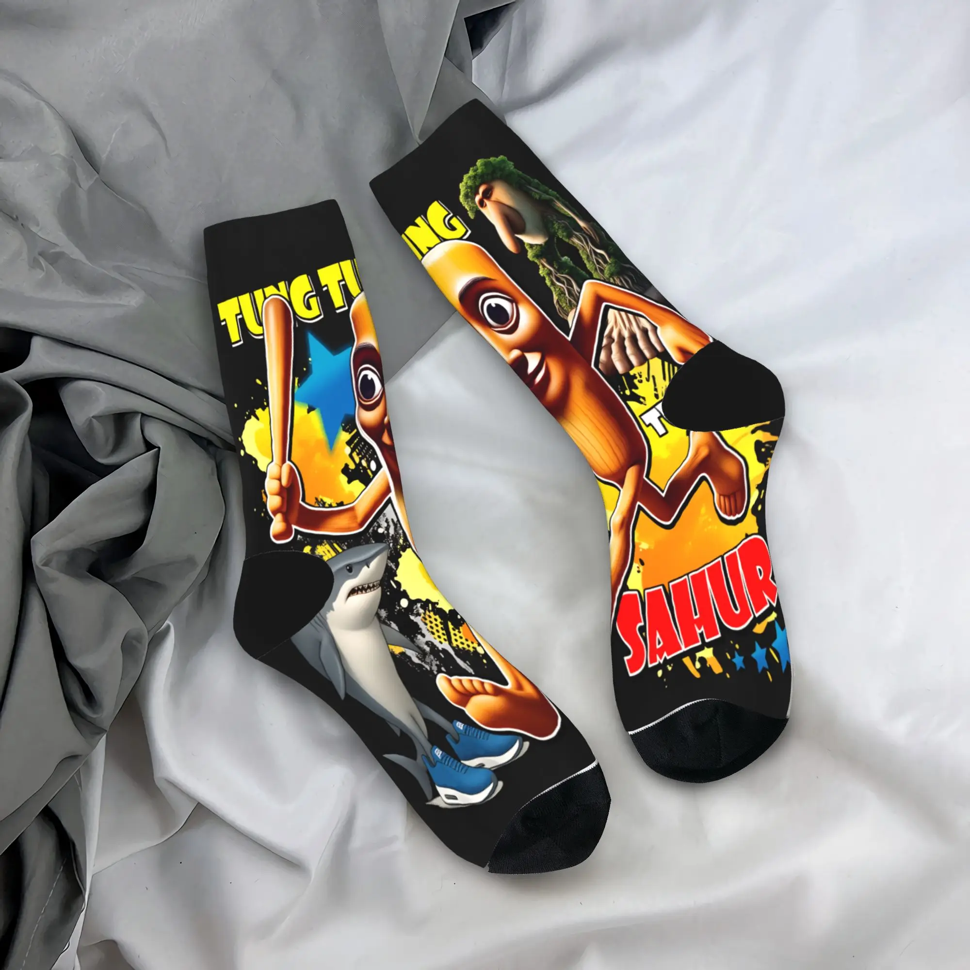 

Tung Tung Sahur Streetwear Splash Socks Design Stockings Anti Skid Women Men Socks Warm Soft Autumn Modern Outdoor Socks