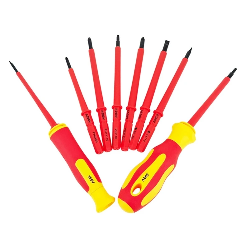 Insulated Screwdriver Set VDE Electrician Screwdriver Changeable Screw Driver with Bag Essential Tool for Home and Use