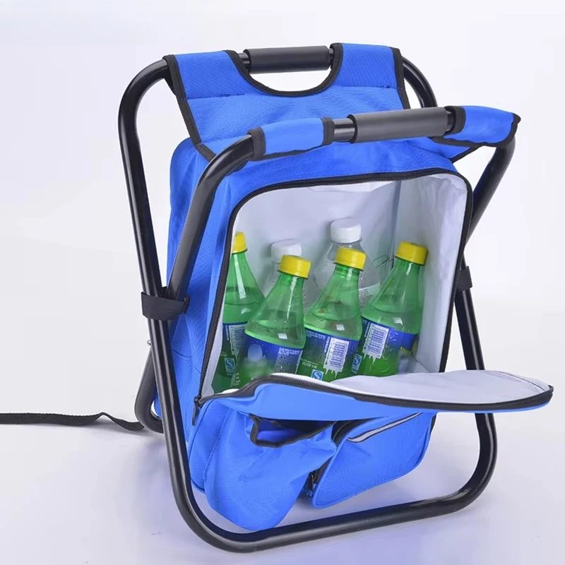 

Portable folding camping beach fishing chair backpack stool cooler chair