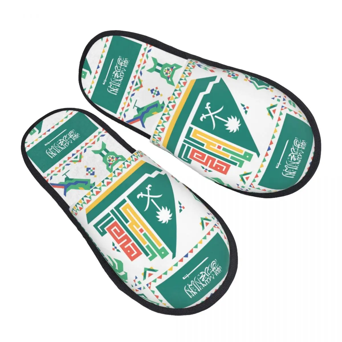 

Пользовательская арабская каллиграфия эмблема Флаг Саудовской Аравии пенные тапочки с эффектом памяти Женская Удобная фотография